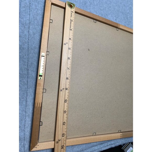 Framed Handmade Floral Needlework "Rosemary Flax Iris Lavender Borage Chicory" 1 - Picture 8 of 11